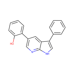 Oc1ccccc1-c1cnc2[nH]cc(-c3ccccc3)c2c1 ZINC000103225121