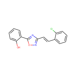 Oc1ccccc1-c1nc(/C=C/c2ccccc2Cl)no1 ZINC000005340691