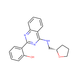 Oc1ccccc1-c1nc(NC[C@@H]2CCCO2)c2ccccc2n1 ZINC000013127597