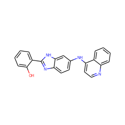 Oc1ccccc1-c1nc2ccc(Nc3ccnc4ccccc34)cc2[nH]1 ZINC000299834395