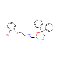 Oc1ccccc1OCCNC[C@@H]1COCC(c2ccccc2)(c2ccccc2)O1 ZINC001772619659