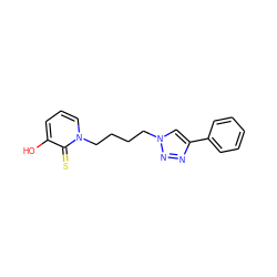 Oc1cccn(CCCCn2cc(-c3ccccc3)nn2)c1=S ZINC000103256541