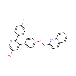 Oc1cnc(-c2ccc(F)cc2)c(-c2ccc(OCc3ccc4ccccc4n3)cc2)c1 ZINC000473154794