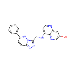 Oc1cnc2c(NCc3nnc4ccc(-c5ccccc5)nn34)ccnc2c1 ZINC000043178438