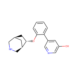 Oc1cncc(-c2ccccc2O[C@H]2C[C@@H]3CNC[C@H]2C3)c1 ZINC000058534748