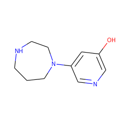 Oc1cncc(N2CCCNCC2)c1 ZINC000013703953