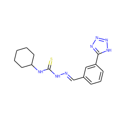 S=C(N/N=C/c1cccc(-c2nnn[nH]2)c1)NC1CCCCC1 ZINC000028705935