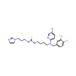 S=C(NCCCCN(Cc1ccc(Cl)c(Cl)c1)c1ccc(Br)cn1)NCCCn1ccnc1 ZINC000027525628