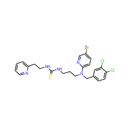 S=C(NCCCN(Cc1ccc(Cl)c(Cl)c1)c1ccc(Br)cn1)NCCc1ccccn1 ZINC000027525737