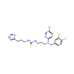 S=C(NCCCc1c[nH]cn1)NCCCN(Cc1ccc(Cl)c(Cl)c1)c1ccc(Br)cn1 ZINC000026815863