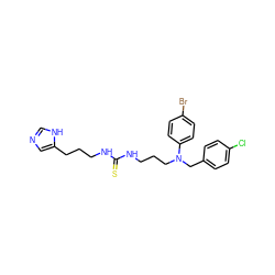 S=C(NCCCc1cnc[nH]1)NCCCN(Cc1ccc(Cl)cc1)c1ccc(Br)cc1 ZINC000064725850