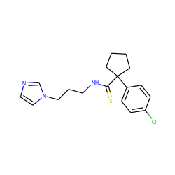 S=C(NCCCn1ccnc1)C1(c2ccc(Cl)cc2)CCCC1 ZINC000013679648