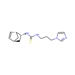 S=C(NCCCn1ccnc1)N[C@@H]1C[C@H]2C=C[C@H]1C2 ZINC000100375903