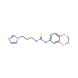 S=C(NCCCn1ccnc1)Nc1ccc2c(c1)OCCO2 ZINC000013679608