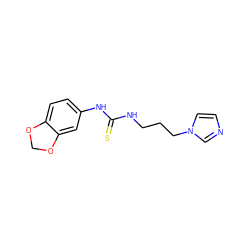 S=C(NCCCn1ccnc1)Nc1ccc2c(c1)OCO2 ZINC000013679602