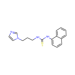 S=C(NCCCn1ccnc1)Nc1cccc2ccccc12 ZINC000013679594