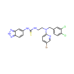 S=C(NCCN(Cc1ccc(Cl)c(Cl)c1)c1ccc(Br)cn1)Nc1ccc2n[nH]nc2c1 ZINC000027524845