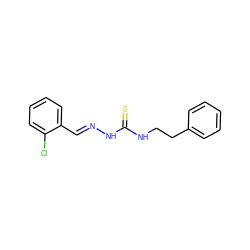 S=C(NCCc1ccccc1)N/N=C/c1ccccc1Cl ZINC000000072352