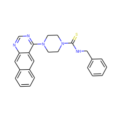 S=C(NCc1ccccc1)N1CCN(c2ncnc3cc4ccccc4cc23)CC1 ZINC000013528791