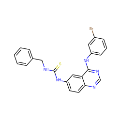 S=C(NCc1ccccc1)Nc1ccc2ncnc(Nc3cccc(Br)c3)c2c1 ZINC000205220576