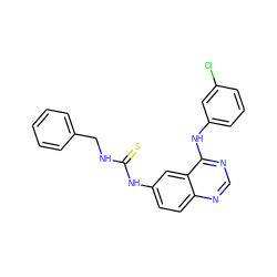 S=C(NCc1ccccc1)Nc1ccc2ncnc(Nc3cccc(Cl)c3)c2c1 ZINC001772628446