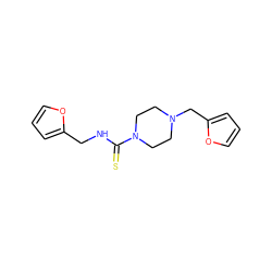 S=C(NCc1ccco1)N1CCN(Cc2ccco2)CC1 ZINC000004216697