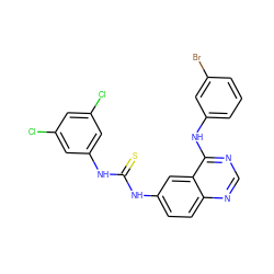 S=C(Nc1cc(Cl)cc(Cl)c1)Nc1ccc2ncnc(Nc3cccc(Br)c3)c2c1 ZINC001772648587