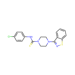 S=C(Nc1ccc(Cl)cc1)N1CCN(c2nsc3ccccc23)CC1 ZINC000143078991