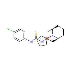 S=C(Nc1ccc(Cl)cc1)NC1C[C@@H]2CCC[C@H](C1)N2C1CCCC1 ZINC000004887438