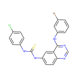 S=C(Nc1ccc(Cl)cc1)Nc1ccc2ncnc(Nc3cccc(Br)c3)c2c1 ZINC001772620116