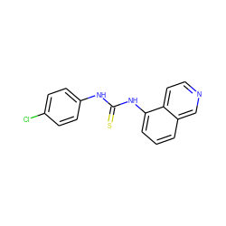 S=C(Nc1ccc(Cl)cc1)Nc1cccc2cnccc12 ZINC000003291850