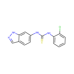 S=C(Nc1ccc2cn[nH]c2c1)Nc1ccccc1Cl ZINC000005657818