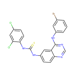 S=C(Nc1ccc2ncnc(Nc3cccc(Br)c3)c2c1)Nc1ccc(Cl)cc1Cl ZINC001772641972