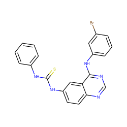 S=C(Nc1ccccc1)Nc1ccc2ncnc(Nc3cccc(Br)c3)c2c1 ZINC001772650792