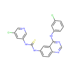 S=C(Nc1cncc(Cl)c1)Nc1ccc2ncnc(Nc3cccc(Cl)c3)c2c1 ZINC001772582291