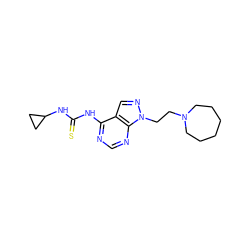 S=C(Nc1ncnc2c1cnn2CCN1CCCCCC1)NC1CC1 ZINC000147772284