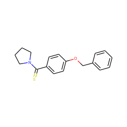 S=C(c1ccc(OCc2ccccc2)cc1)N1CCCC1 ZINC000000307182