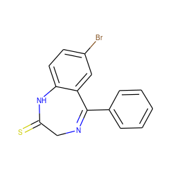 S=C1CN=C(c2ccccc2)c2cc(Br)ccc2N1 ZINC000104104184