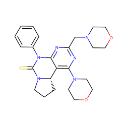 S=C1N(c2ccccc2)c2nc(CN3CCOCC3)nc(N3CCOCC3)c2[C@@H]2CCCN12 ZINC000473094848