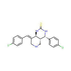 S=C1N[C@@H]2/C(=C/c3ccc(Cl)cc3)CNC[C@H]2[C@@H](c2ccc(Cl)cc2)N1 ZINC000103231024