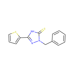 S=c1[nH]c(-c2cccs2)nn1Cc1ccccc1 ZINC000013536840