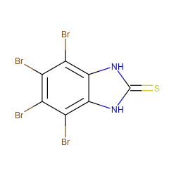 S=c1[nH]c2c(Br)c(Br)c(Br)c(Br)c2[nH]1 ZINC000013858643