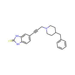 S=c1[nH]c2ccc(C#CCN3CCC(Cc4ccccc4)CC3)cc2[nH]1 ZINC000013813193