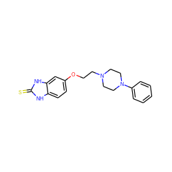 S=c1[nH]c2ccc(OCCN3CCN(c4ccccc4)CC3)cc2[nH]1 ZINC000052716756