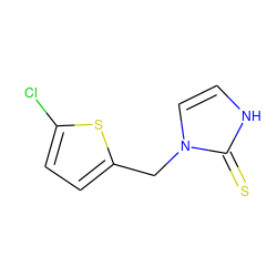 S=c1[nH]ccn1Cc1ccc(Cl)s1 ZINC000029547560