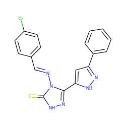 S=c1[nH]nc(-c2cc(-c3ccccc3)n[nH]2)n1/N=C/c1ccc(Cl)cc1 ZINC000005626428