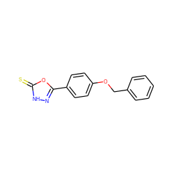 S=c1[nH]nc(-c2ccc(OCc3ccccc3)cc2)o1 ZINC000013532547