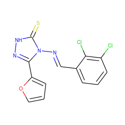 S=c1[nH]nc(-c2ccco2)n1/N=C/c1cccc(Cl)c1Cl ZINC000001296507