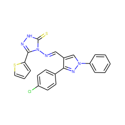 S=c1[nH]nc(-c2cccs2)n1/N=C/c1cn(-c2ccccc2)nc1-c1ccc(Cl)cc1 ZINC000013658326