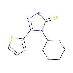 S=c1[nH]nc(-c2cccs2)n1C1CCCCC1 ZINC000013658381